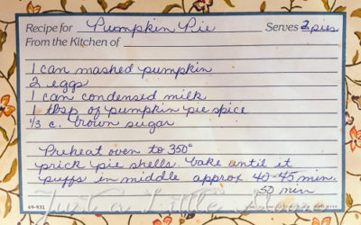 Pumpkin Pie Recipe