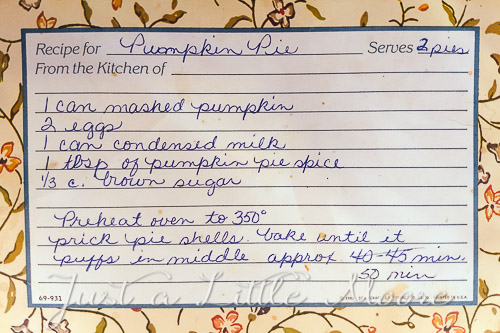 Pumpkin Pie Recipe