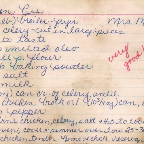 Chicken Pie Recipe - front