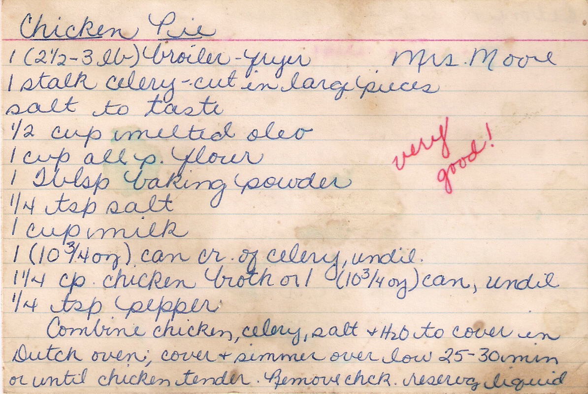 Chicken Pie Recipe - front